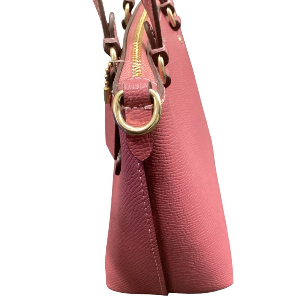 NWT Coach Mini Gallery Tote/ Crossbody Leather Zipper Closure Logo Bag Tag Pink - Picture 5 of 13